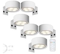 Genérico Topveden Picture Lights for Wall, Wireless Rechargeable Magnetic LED Painting Light, Topveden Poster Lights, 3 Color Temps for Home Decor, Adjustable Brightness & Timer (White,6 PCS)