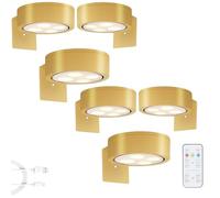Genérico Topveden Picture Lights for Wall, Wireless Rechargeable Magnetic LED Painting Light, Topveden Poster Lights, 3 Color Temps for Home Decor, Adjustable Brightness & Timer (Gold,6 PCS)