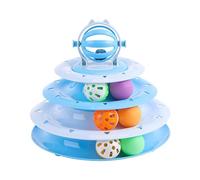 Genérico Torre de Bola rodante de para Gatos - Juego de Actividades de con Plataforma giratoria interactiva de Cuatro Capas | Accesorio de Entretenimiento para Ejercicios en Interiores y e