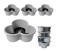 Genérico Torre De Jardín De 4 Niveles, Maceta Tridimensionales, Macetero Exterior, Apilables, Móviles, Pétalos, Maceteros Decorativos Interior, Móvil De Maceta De Fresa con Bandeja Y Ruedas Flexibles