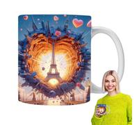 Generico Torre Di - Divertido vaso de café de cerámica con diseño de símbolo de agua, para agua 3D, soporte para bebidas para leche y té | Regalo para los amantes del té, el café y la