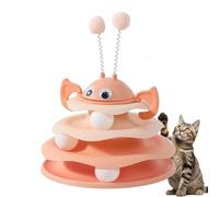 Genérico Torre Interactiva De 3 Pisos para Gatos Nestoly, Actividad Lúdica Y Ejercicio, Torre De Juguetes con Bolas Rodantes, Pista De Bolas para Gatos, Desarrolla La Capacidad De Golpear (C)