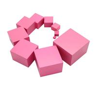 Genérico Torre Rosa - Juego De Juguetes Apilables De Madera, Juego Educativo Preescolar, Herramienta De Coordinación Mano- | Regalo De Enseñanza De Matemáticas Y Desarrollo Sensorial para Niños P