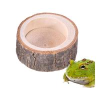 Genérico Tortoise Water Bowl, Reptile Feeding Dish, Wood Grain Resin Basin, Shallow Anti Slip Pet Cup, Stable Terrarium Drinking Dish, Easy Clean Habitat Design, Turtle Gecko Water Bowl for Home Use