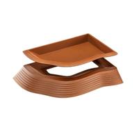 Generico Tortoise Water Dish | ABS, Brown/White, Small 10.6in X 7.7in