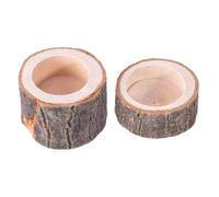 Genérico Tortoise Water Dish, Reptile Feeding Bowl, Amphibian Food Tray, Natural Wood Texture, Compact Space-Saving Design, Habitat Decor for Turtle Lizard Tank, 2.36x1.57x0.98