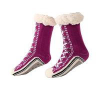 Genérico Toselfwith Ultra-Thick Cashmere Slipper Home Socks Christmas Slipper Socks with Grips for Women Warm Cozy Fleece Lined Fuzzy (1PCS/G)