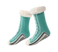 Genérico Toselfwith Ultra-Thick Cashmere Slipper Home Socks Christmas Slipper Socks with Grips for Women Warm Cozy Fleece Lined Fuzzy (1PCS/H)
