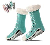 Genérico Toselfwith Ultra-Thick Cashmere Slipper Home Socks, Winter Warm Non Slip Cozy Fuzzy Slipper Socks, Cashmere Socks For Women (Blue)