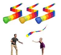 Genérico Toss and Catch Ball - 90-100cm ABS Foam Cloth Outdoor Balls, 3 Pieces with Rainbow Tail | Throw and Catch Game, Playground Toys For Kids Indoor Outdoor Beach Backyard Play