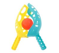 Genérico Toss and Catch Game, Outdoor Paddle Ball Set, 24.2x7.2x5cm/9.53x2.83x1.97 Inch Reusable Colorful Beach Toy Fine Motor Skill Activity 2 Paddles + 1 Balls for Kids Backyard Lawn Play
