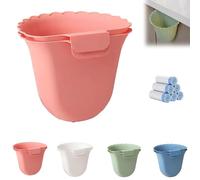 Genérico Totaladdly Hanging Trash Can, Beneathk Hanging Trash Can for Kitchen Cabinet Door, Waste Bin for Kitchen (Pink*2)