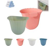Genérico Totaladdly Hanging Trash Can, Beneathk Hanging Trash Can for Kitchen Cabinet Door, Waste Bin for Kitchen (Pink+Green)