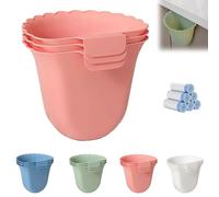 Genérico Totaladdly Hanging Trash Can, Beneathk Hanging Trash Can for Kitchen Cabinet Door, Waste Bin for Kitchen (Pink*3)