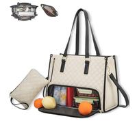 Genérico Tote and Luxe Co Bag, 3 in 1 Tote Bag Lunch Bags Combo, 15.6 Inch Bags with Lunch Compartment & Laptop Sleeve (White A)