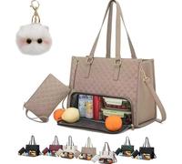 Genérico Tote And Luxe Co Bag, My Daily Bag Tote With Lunch Compartment, luxeco 3-In-1 Quilted Lunch,Laptop (Khaki)