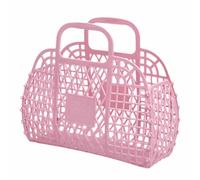 Genérico Tote Bag, Jelly Purse, Reusable Basket Design Beach Ready Easy Carry Flexible Handle Multipurpose Use,gift Bag for Kids, Girls, Women, 8.66x8.66x2.95inches