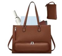 Genérico Tote Bag with Lunch Compartment - 40cm 3-in-1 Laptop Handbag | Insulated Work Bag PU Leather Large Capacity 16 Inch Computer Organizer Adjustable Shoulder Strap Office University Use