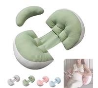 Genérico Tottlebee Pregnancy Pillow, Soft Body Pillows Support for Back, Portable Pregnancy Sleep Memory Foam Pillow, Soft Body Support for Back, Belly, Hips & Legs - Travel Friendly (Green)