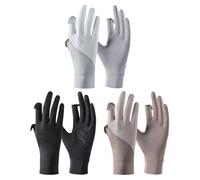 Genérico Touchscreen Summer Gloves, 22.3cm, Cooling Nylon Fingerless Fabric, Grip Palm UV Shield, Breathable Lightweight Apparel for Golf, Fishing, Hiking, Skin Care