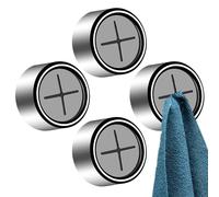 Genérico Towel Hooks - 1.65x1.65x0.91in Kitchen Towel Hook Holders | 4pieces Push Hand Towels Hanger | Utility Organizer Storage Rack for Closet Dish Cloth Entryway Bedroom Rag Kitchen