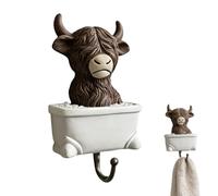 Genérico Towel Hooks For Bathrooms - Funny Resin Cow Figurines | Hooks For Towels In Bathroom | Ideal For Home Shower Kitchen Bedroom Dorm Farmhouse Clothes Robe Loofah Key