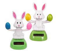Genérico Toy De Baile con Energía Solar De 2 Paquete De Pascua, 4.33in Conejito Creativo con Huevos Toyadores De Cabezal De Tablero De Automóvil Figuras De Baile con Energía Solar
