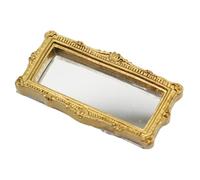 Genérico Toy House Mirror-Miniature Mirror | Metal Framed Glass Mini Ḿirror-Antique Resin Furniture | Mini M̀irror | For Crafts Art Wall Tabletop Bedroom Vanity Toy House Scene Display