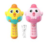 Genérico Toy Microphone - Chicken Shape Portable Speaker Music Player | Rechargeable Wireless Microphone with LED Light | 2 In 1 For Boys Girls Christmas Birthday Party Home Family Gathering Kids