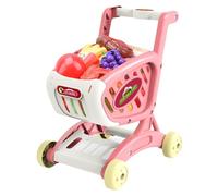 Genérico Toy Shopping Cart for Kids, Pretend Play Trolley with Food Accessories for Role-Playing Games, Educational Kitchen Toy Set for Kids Ages 3+ Boys Girls Home Learning Fun 24.5x20.5x30.5cm