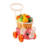 Genérico Toy Shopping, Trolley Set, Role Play Safe Materials Portable Design Smooth Wheels Realistic Details Imaginative Early Learning, Food Toys Interactive Fruit, Vegetable, Dessert for Pretend