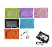 Genérico Toy Storage Bags, Cute Puzzle Storage Bags, Oxford Cloth, PVC Aesthetic Reusable Waterproof Pouch with Rainbow Pendant for Travel, College, and Home Organization, 9.84x7.09 Inches