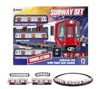 Genérico Toy Train Set - Retro Train with Track - 40x30.5x7cm Electric Retro Vehicle Set with Light and Sound, Handy To Install Educational Subway Playset For Children Aged 4-10 Years Old