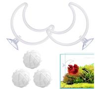 Genérico Toys for Betta Fish, Aquarium Betta Fish Exercise Ring - 2-Piece Suction Aquarium Accessories - for Habitat Beginner Keepers Play Training Swimming Feeding
