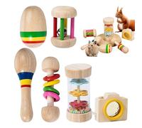 Genérico Toys for Bunnies, Wooden Colorful Chew Toys Set, Compact Lightweight Bite-Resistant Small Animal Accessories, Interactive Hamster & Rabbit Teething Supplies
