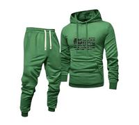 Genérico Tracksuit Men Sudaderas Hombres Sweatpants Men de Deporte Un Conjunto Deportiva de Invierno Conjunto Hombre Chandal Pantalón Jogger Pantalon Chandal Invierno Hombre Verde M