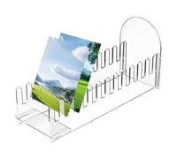 Genérico Trading Card Display - 12 Tier Acrylic Card Shelf for Collectibles, Clear Organizer for Greeting Cards, Postcards and Bookmarks, Portable Display Stand Vendors, Sleek Transparent Design