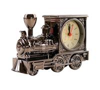 Genérico Train Clock - Battery Powered Train Ornament | Vintage Desk Clock | For Living Room Home Bedroom Bedside Bookshelf Workplace Retro Alarm Clocks Model -Functional Timer Fun Decoration