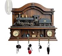 Genérico Train Key Holder - Decorative 4 Hook Wall Rack, Space Saving Entryway Organizer | Room Decor Accessory for Coats Bags Scarves Towels Hallway Bathroom Bedroom Villa Porch
