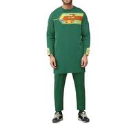 Genérico Traje árabe islámico para hombre, vestido bordado tradicional, holgado, manga larga, pantalón holgado, transpirable, elástico, vestido largo, elegante, casual, urbano, verano, primavera