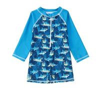 Genérico Traje Baño Bebé Niño Manga Larga Rashguard Impreso Tiburón 3 24 Meses Playa Piscina Verano Protección Solar Traje Baño Bebé Niño (Yellow, 18-24 Months)