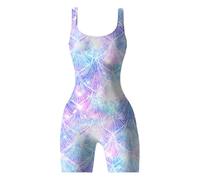 Genérico Traje de baño Femenino con Estampado Digital 3D de Escamas de a la para Mujer (Light Blue, L)