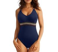 Genérico Traje de Baño Mujer Bañadores Reductores Barriga Women's Solid Color Mesh Patchwork Swimsuit Europe and The States Sexy Fashion Slimming Backless ñador Pecho Grande ñadores (Blue,S)