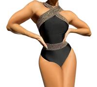 Genérico Traje de Baño Mujer Reductores Barriga Bañadores Women Swimwear Front Over Swimsuits Hollow Bathing Suits Monokinis Traje de Baño Mujer Reductor Bañadores Negro (Black,L)