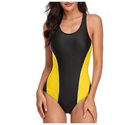 Genérico Traje de Baño Mujer Tallas Grandes Bañador Negro Conjunto Brasileño -Up de Playa Bikini Traje Baño Trajes Tankinis Set Bañador Reductor Mujer Bañadores Una Pieza (Yellow,XXL)