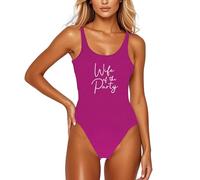 Genérico traje de baño para mujer, estampado de letras, moda, espalda descubierta, Monokini, cómodo, playa, traje de baño, mono para mujer, tendencia Y20286, rosa fuerte, XXX-Large
