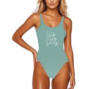 Genérico traje de baño para mujer, estampado de letras, moda, espalda descubierta, Monokini, cómodo, playa, traje de baño, mono para mujer, tendencia Y20286, verde, XXX-Large