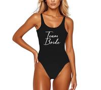 Genérico Traje de baño para mujer, estampado de letras sin espalda Monokini, cómodo playa, traje de baño, mono casual para mujer, Y20285, Le Noir, XXX-Large