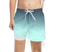 Genérico Traje de baño para niños Pantalones Cortos Playa con Forro 2 en 1 Compresión Bañador Corto Natación Secado Rápido Cordón y Bolsillos Swimshort Piscina