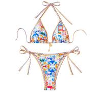 Genérico Traje de Baño Tallas Grandes para Mujer,Talla Grande Vikinis Estampado Moda Sexy Biquini Playa Vacaciones Diseño Bandeau Moderno Talla Ajustable Surf y Natación Activa